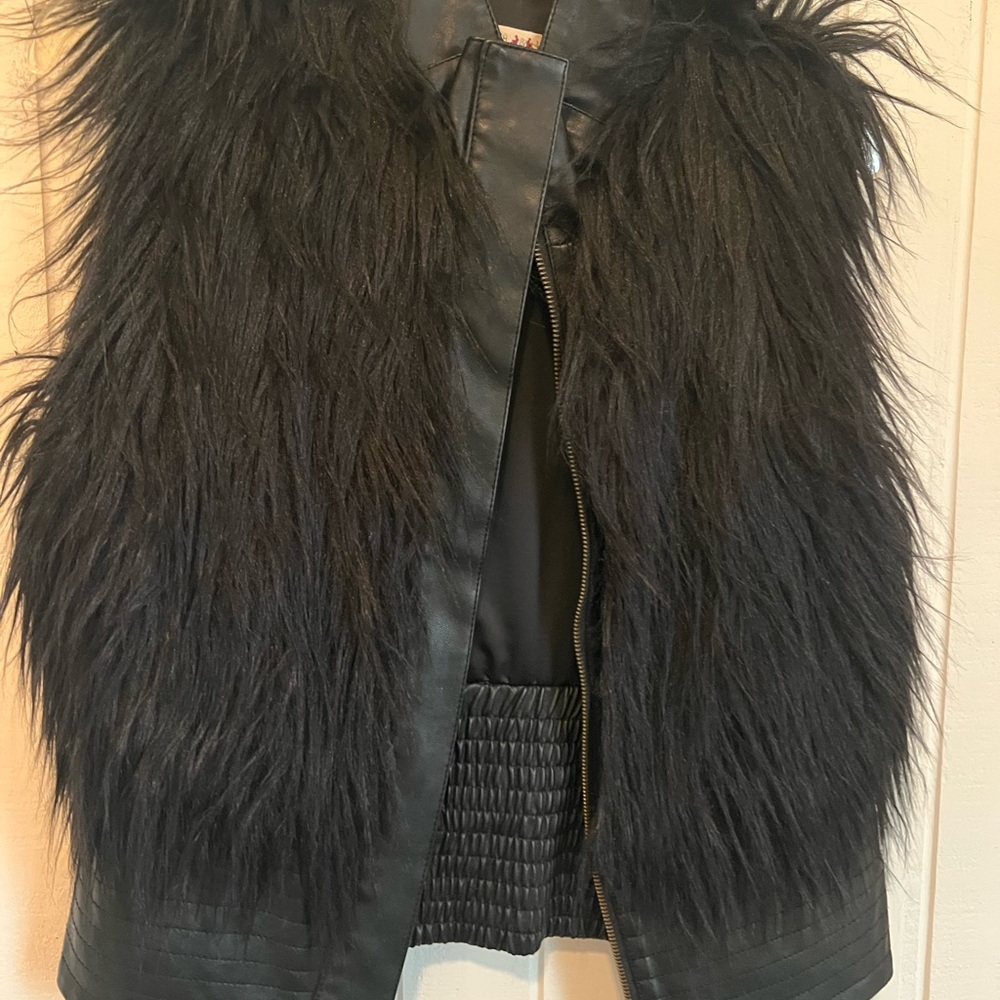 Chelsea & Violet Black Faux Fur Teddy Jacket